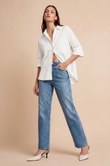 Womens White Oversized Button Down Shirts | CicyBell