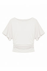 Womens White Tie Back Cinched Tops | CicyBell