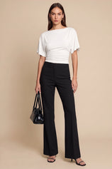 Womens White Tie Back Cinched Tops | CicyBell