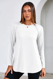 Cicy Bell White Long Sleeve Tunic Tops