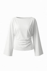 Women White Long Sleeve Wrap Tops | CicyBell
