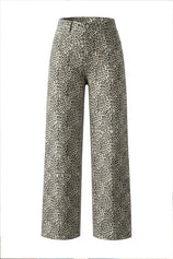 Womens White Leopard Print Straight Leg Jeans | CicyBell