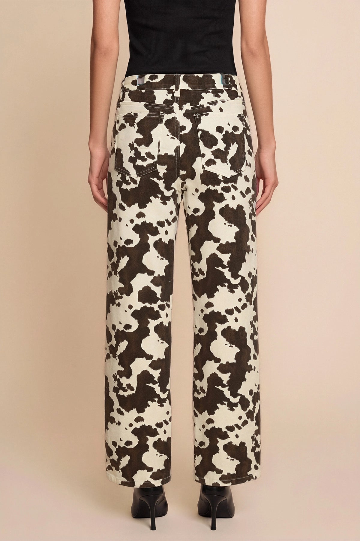 Womens White&black Straight Leg Jeans | CicyBell