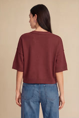 Cicy Bell Womens Wine Red Cardigan Tops