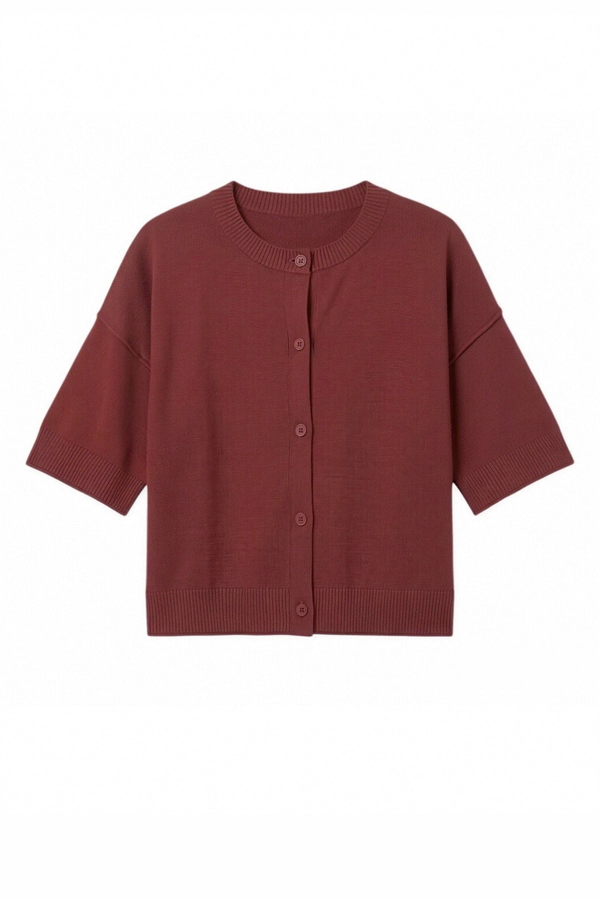 Cicy Bell Womens Wine Red Cardigan Tops