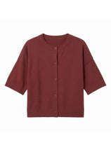 Cicy Bell Womens Wine Red Cardigan Tops