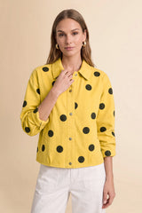 Womens Yellow Polka Dot Denim Jacket | CicyBell