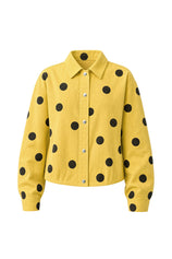 Womens Yellow Polka Dot Denim Jacket | CicyBell