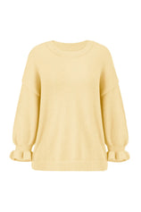 Cicy Bell Womens Yellow Ruffle Sweaters