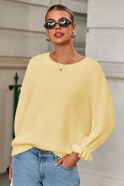 Cicy Bell Womens Yellow Ruffle Sweaters