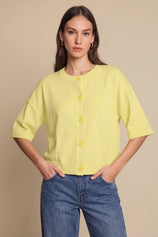 Cicy Bell Womens Yellow Cardigan Tops