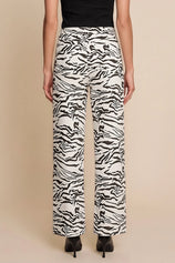 Womens Zebra Print Straight Leg Jeans | CicyBell
