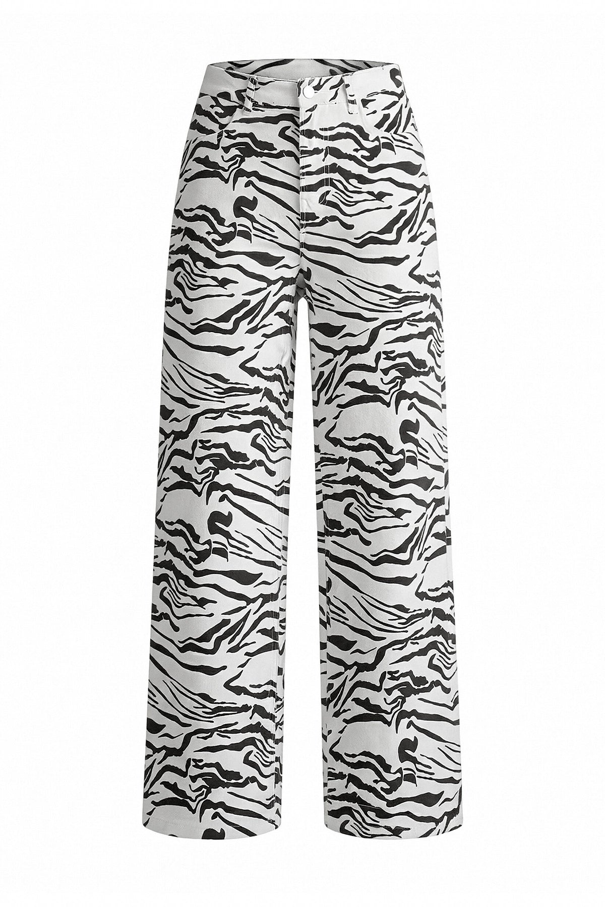 Womens Zebra Print Straight Leg Jeans | CicyBell