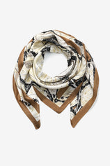 Womens Khaki Silk Satin Scarf | CicyBell
