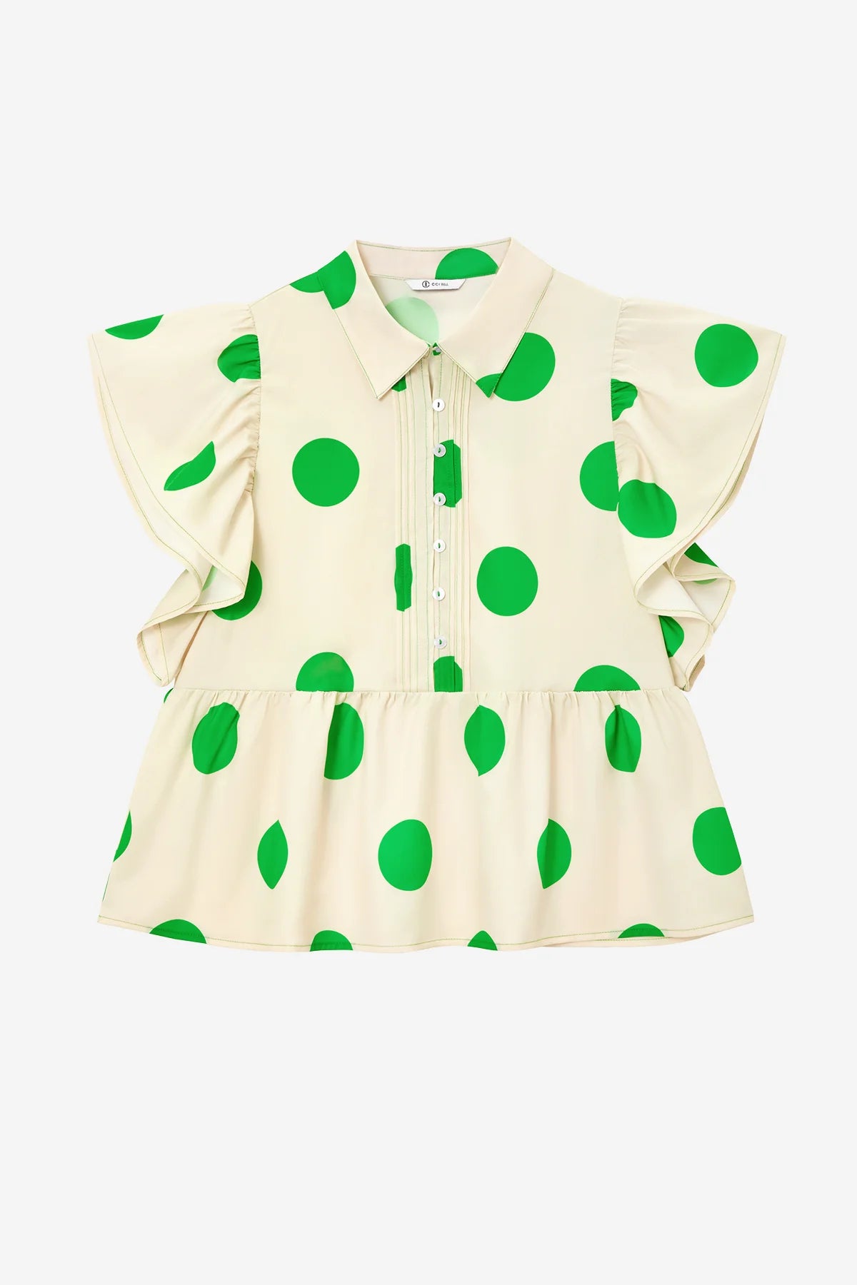 Womens Apricot Polka Dot Babydoll Tops | CicyBell