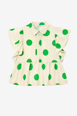 Womens Apricot Polka Dot Babydoll Tops | CicyBell
