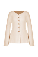 Cicy Bell Womens Apricot Button Up Cardigan Sweaters
