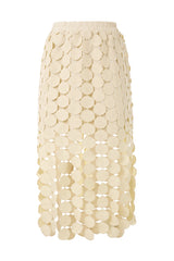 Cicy Bell Womens Apricot Hollow Out Maxi Skirts