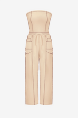 Womens Apricot Summer Strapless Jumpsuits  | CicyBell