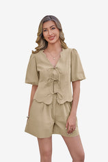 Womens Apricot Summer 2 Piece Short Sets | CicyBell