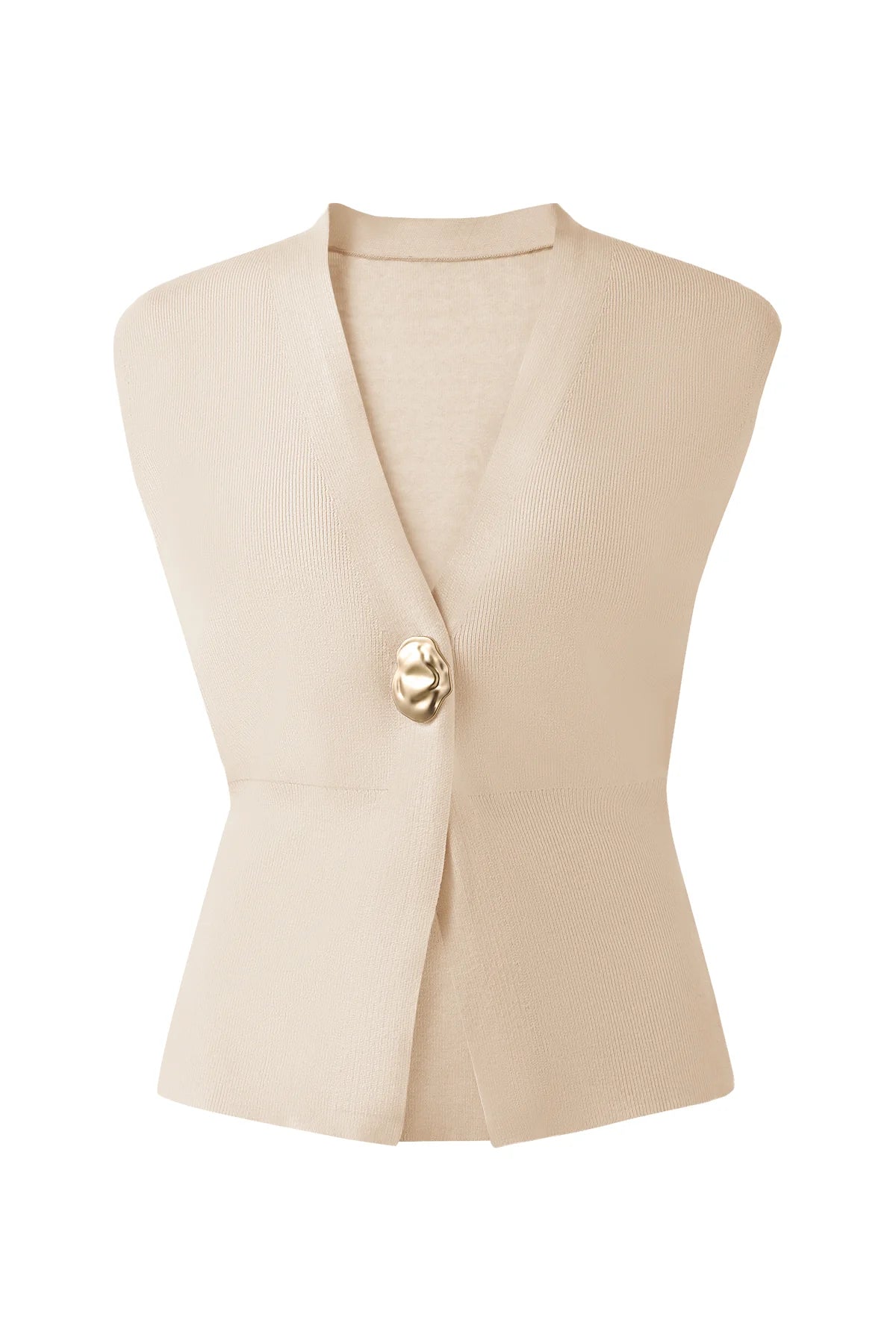 Cicy Bell Womens Apricot V Neck Sweater Vest