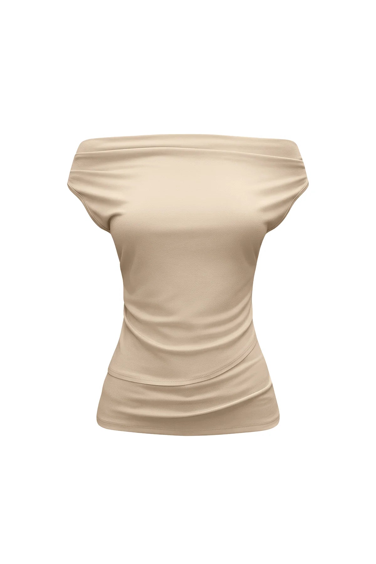 Womens Apricot Cowl Neck Tank Tops | CicyBell