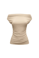 Womens Apricot Cowl Neck Tank Tops | CicyBell
