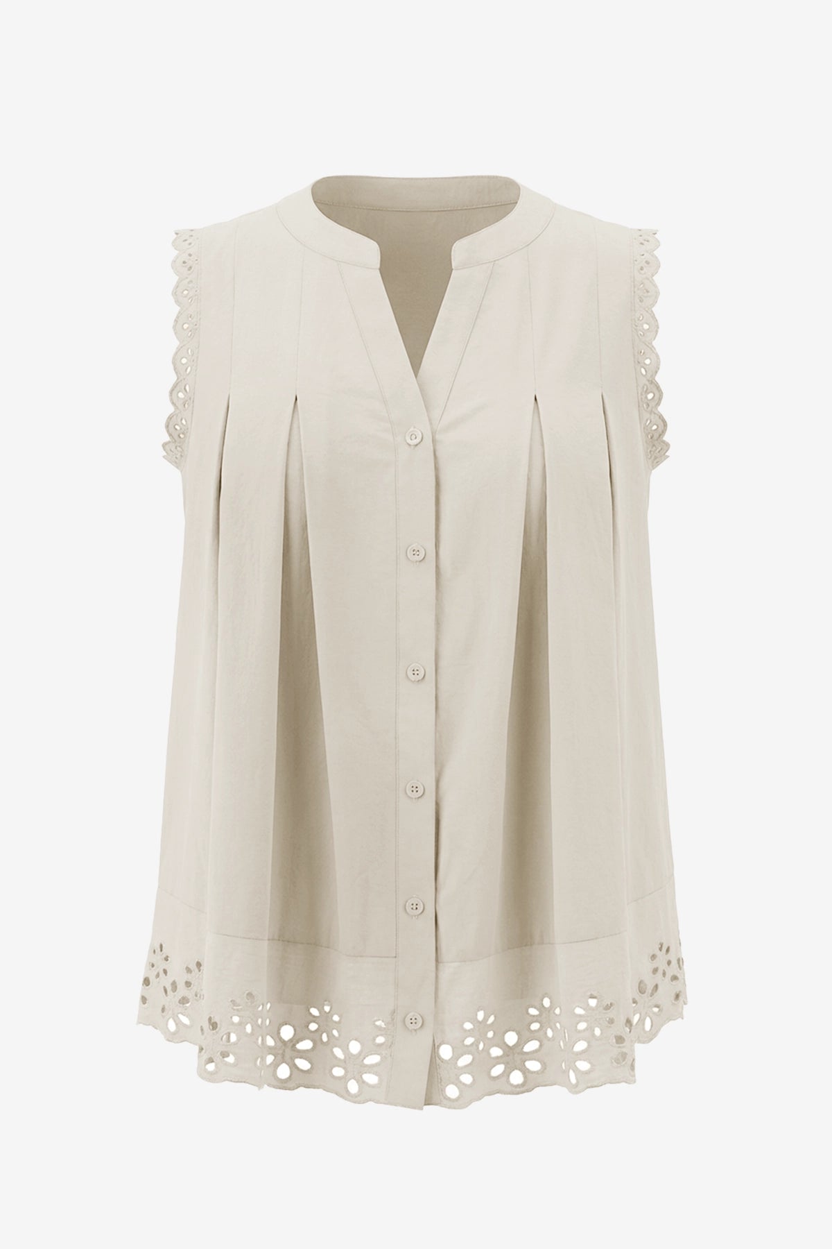 Womens Apricot Summer Eyelet Tank Tops | CicyBell