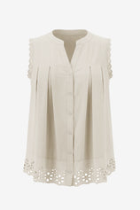 Womens Apricot Summer Eyelet Tank Tops | CicyBell