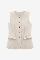 Womens Apricot Blazer Vest Tops  | CicyBell