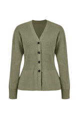 Cicy Bell Womens Army Green Cardigan Sweaters