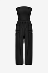 Womens Black Summer Strapless Jumpsuits  | CicyBell