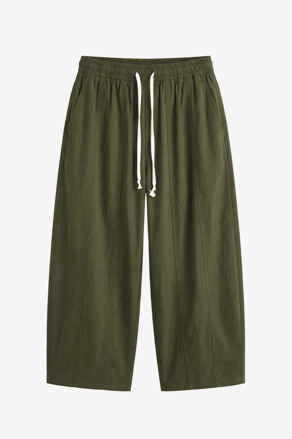 Womens Army Green High Waisted Baggy Barrel Pants | CicyBell