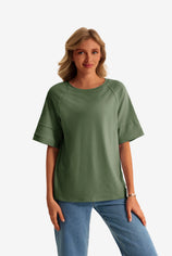 Womens Army Green Oversized T-Shirts  | CicyBell