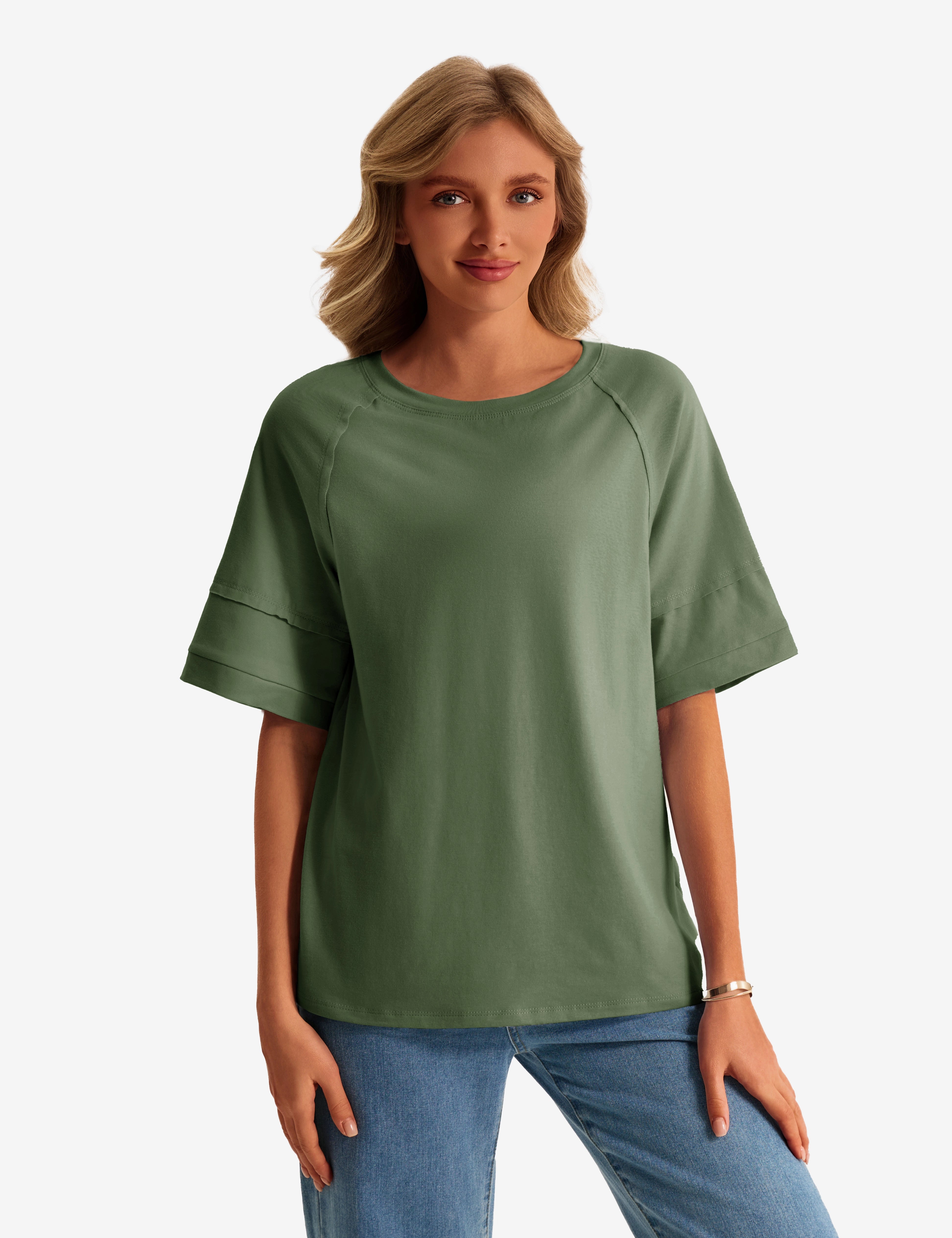 CicyBell-Womens-ArmyGreen-T-Shirts-H5N983_1.webp