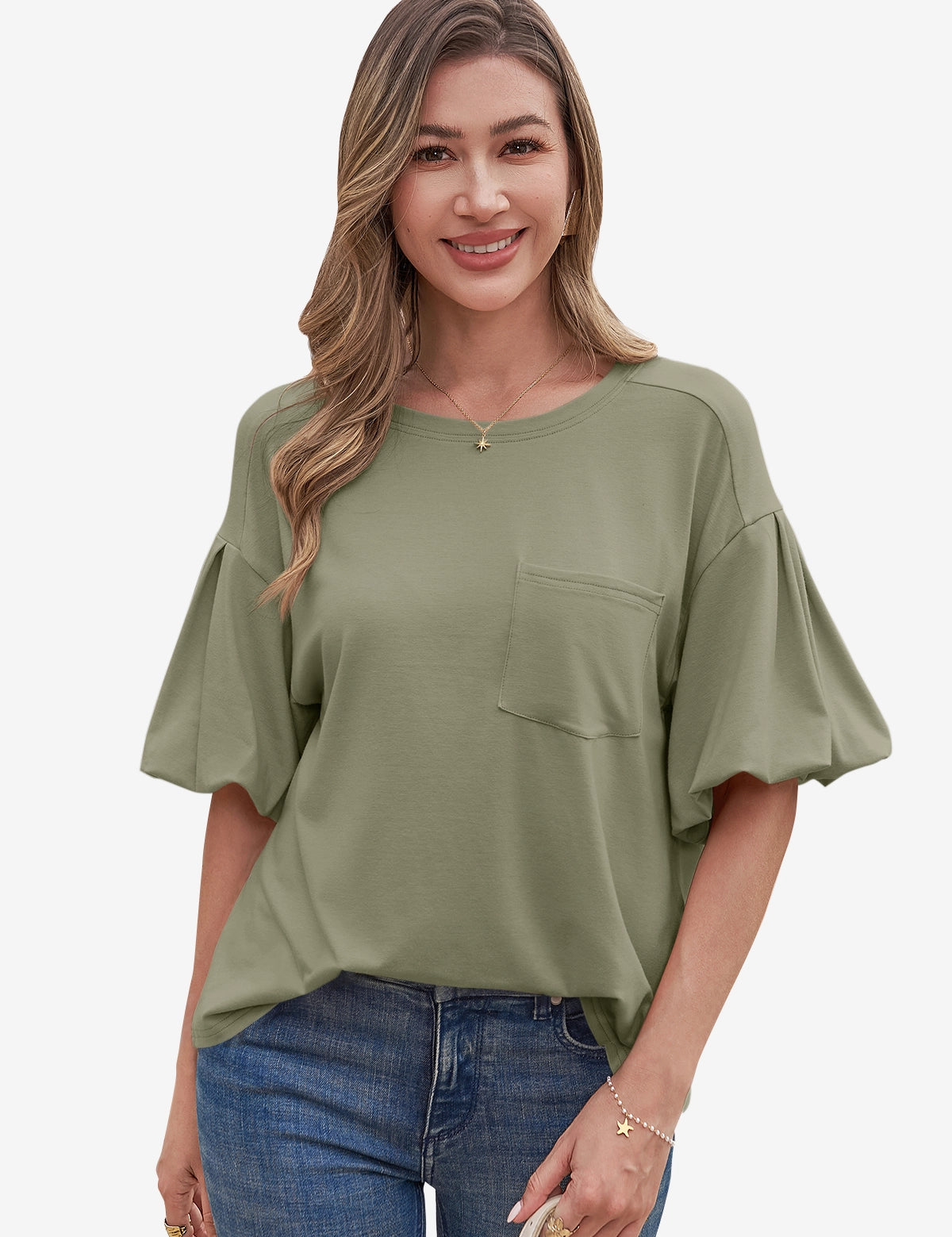 CicyBell-Womens-ArmyGreen-T-Shirts-H5N993_1.webp