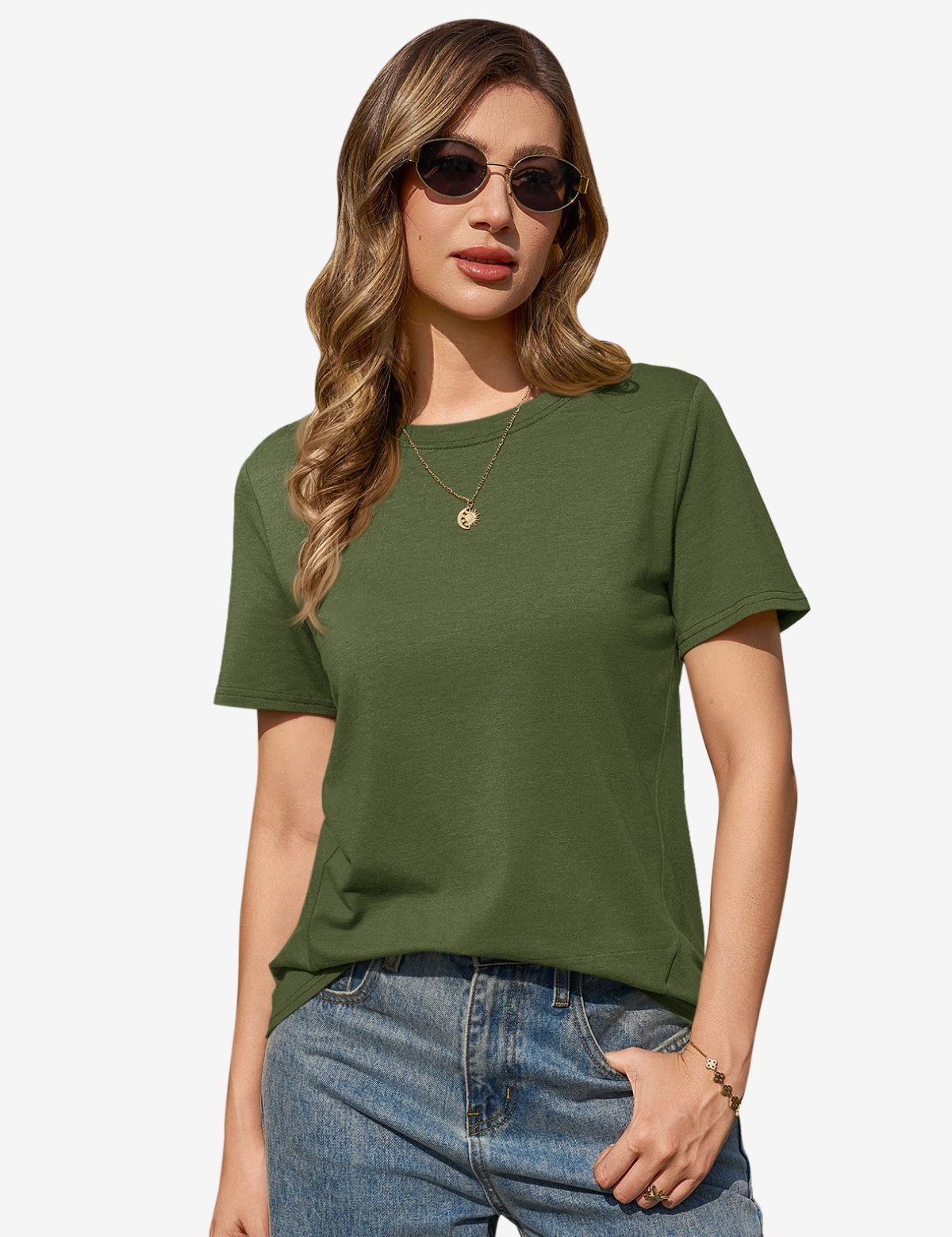 CicyBell-Womens-ArmyGreen-T-Shirts-N5Z002_1.webp