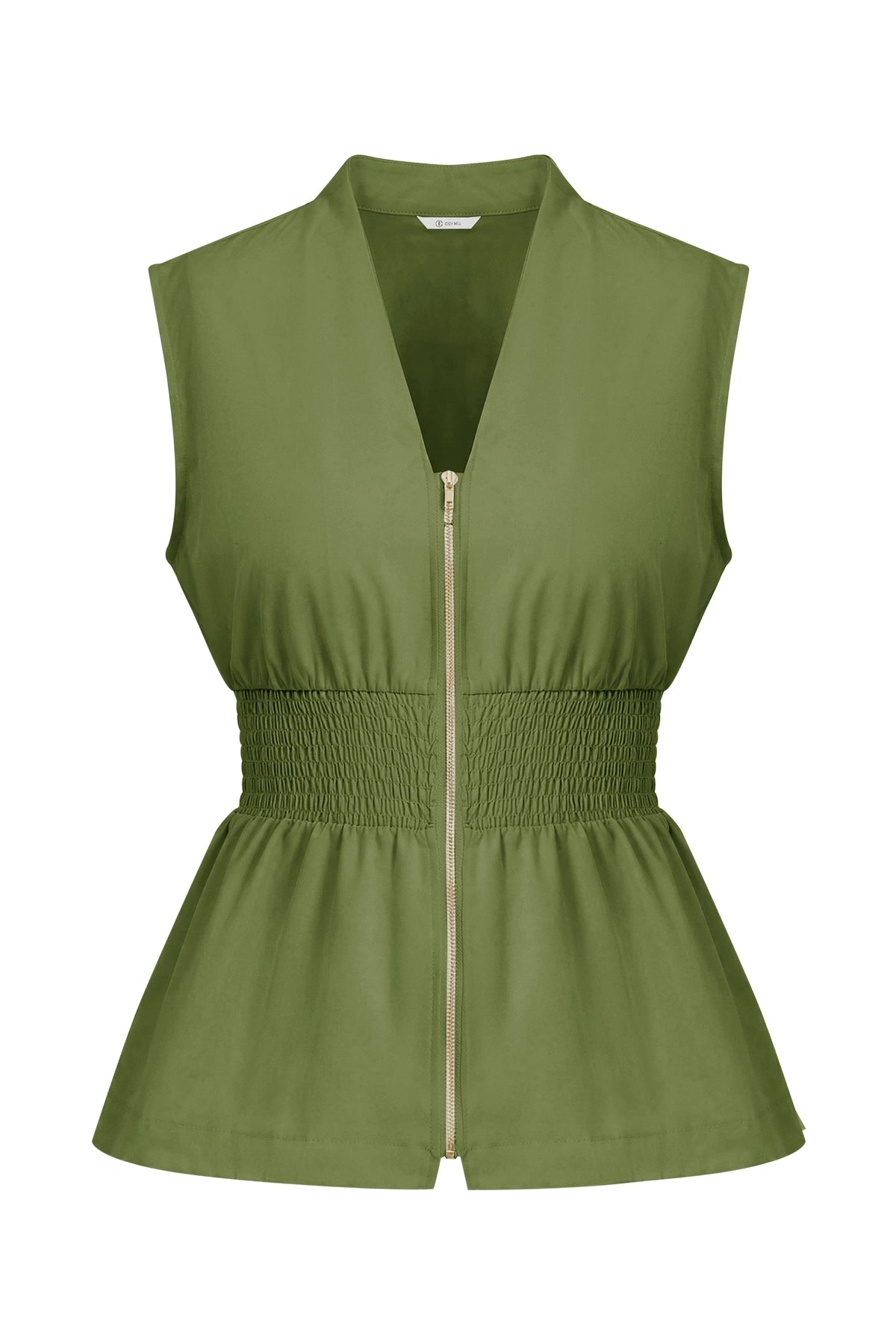 Womens Army Green Summer V Neck Tank Tops | CicyBell