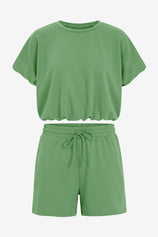 Womens Army Green Summer 2 Piece Short Sets | CicyBell