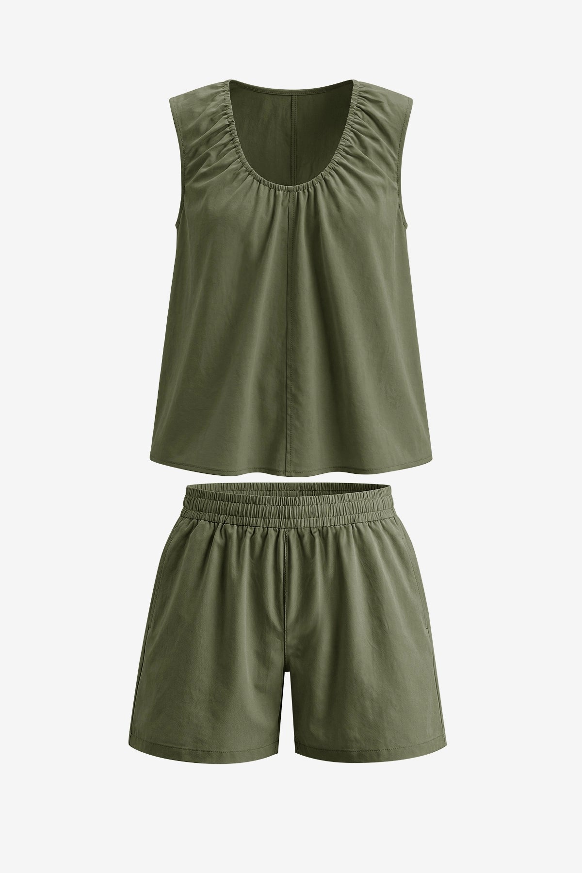 Womens Army Green Summer 2 Piece Sets  | CicyBell