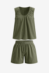 Womens Army Green Summer 2 Piece Sets  | CicyBell