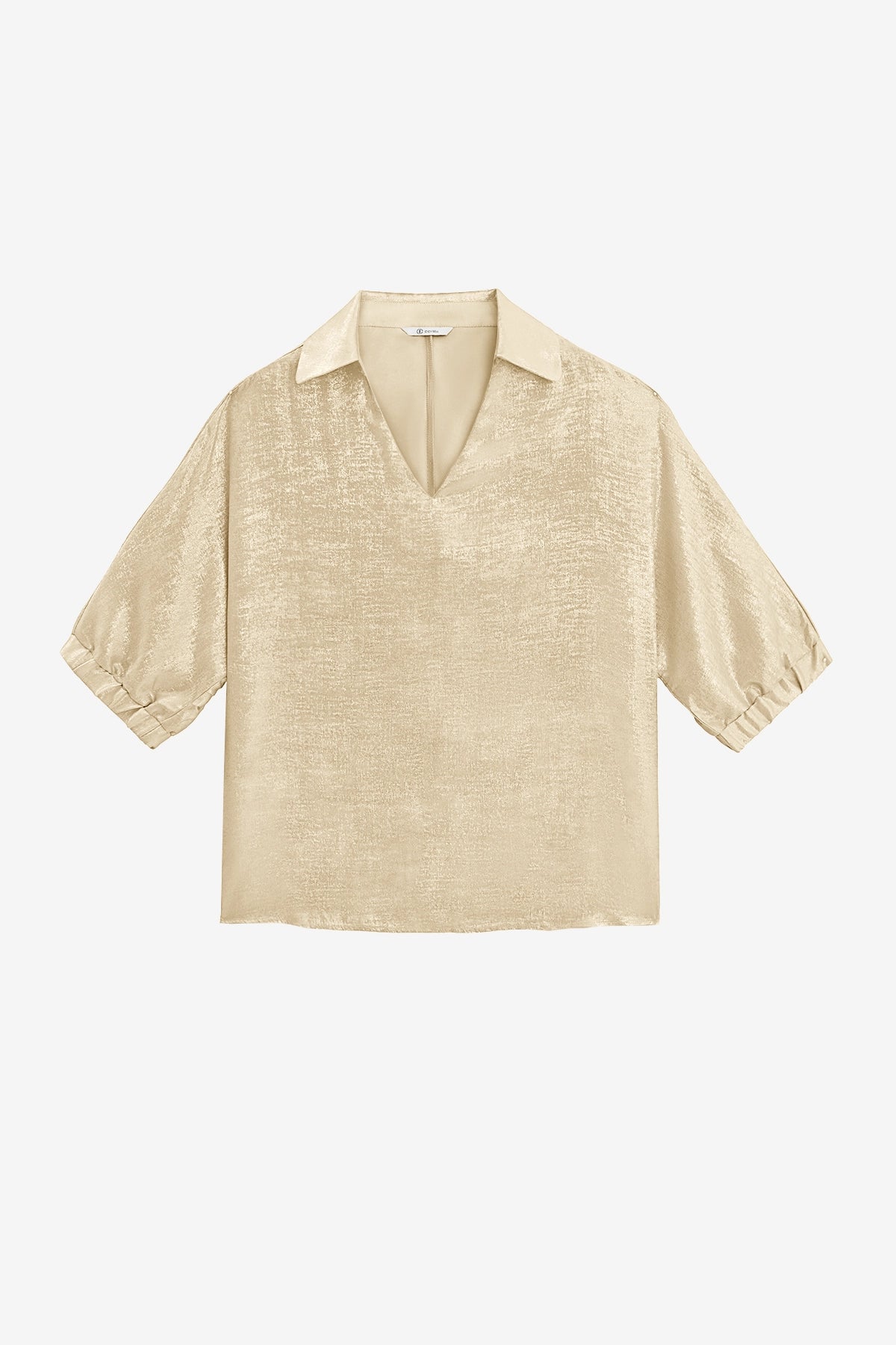 Womens Beige Metallic 3/4 Sleeve | CicyBell