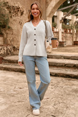 Cicy Bell Womens Beige Cardigan Sweaters
