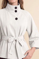 Womens Beige Cropped Trench Coat | CicyBell