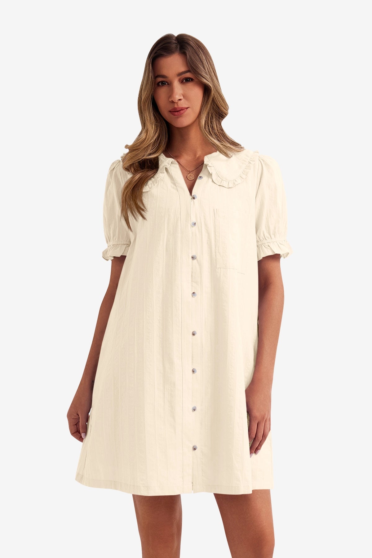 Womens Beige Mini Shirt Dress  | CicyBell