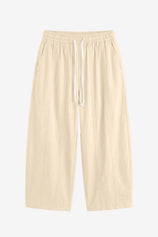 Womens Beige High Waisted Baggy Barrel Pants | CicyBell
