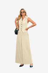 Womens Beige Vest Sets Summer 2 Piece Outfits | CicyBell