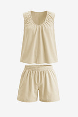 Womens Beige Summer 2 Piece Sets  | CicyBell