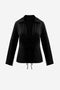 Cicy Bell Women's Satin Tie-Front Blouse featuring a deep V-neck and elegant long slit sleeves. This silky-smooth Y2K-inspired "going out" top offers an adjustable front tie for a perfectly customizable fit and luxury satin sheen.