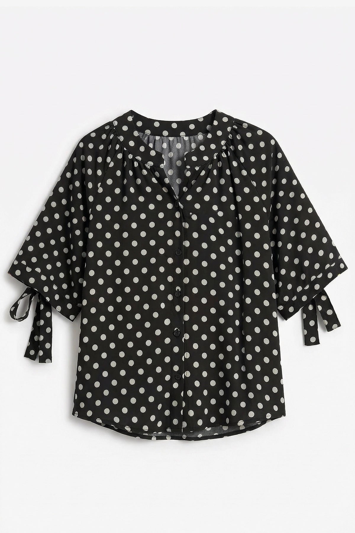Womens Black Polka Dot Blouse Tops | CicyBell